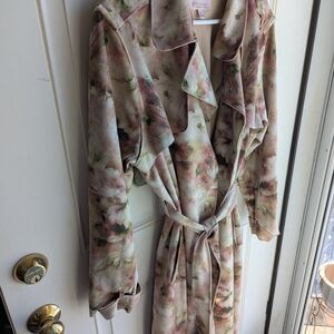 Philosophy Watercolor Floral Satin Robe